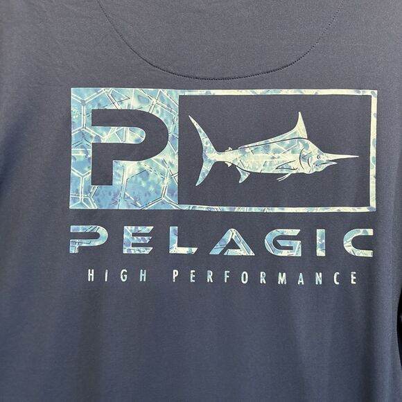 Pelagic Shirt Mens XL Blue Long Sleeve Fishing AquaTek Active Performance UPF50+ - Picture 13 of 15